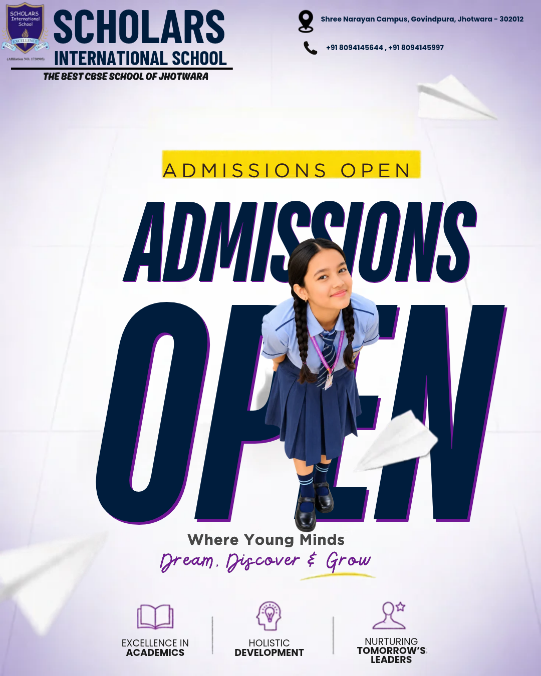School announcement banner